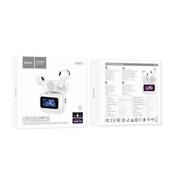  Наушники bluetooth HOCO EW73 Randy true wireless BT headset with touch screen белый 