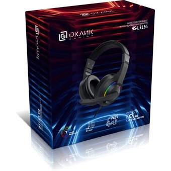  Наушники с микрофоном OKLICK HS-L315G черный 