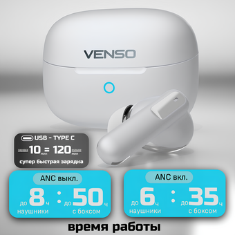 Наушники Venso VT-709 ANC белый 
