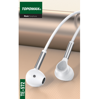  Наушники TOPOMAX TE-572, 3.5 jack, 1,2м, белый 