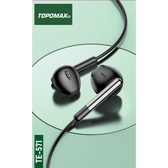  Наушники TOPOMAX TE-571, 3.5 jack, 1,2м, черный 