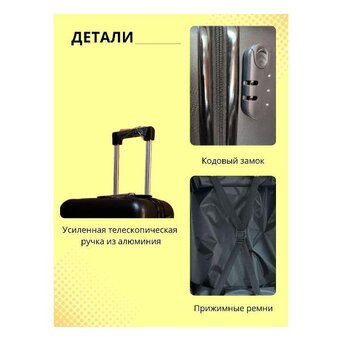  Дорожный чемодан LATS 707 Лягушки, черный 