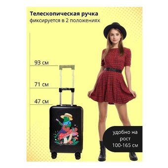  Дорожный чемодан LATS 707 Лягушки, черный 