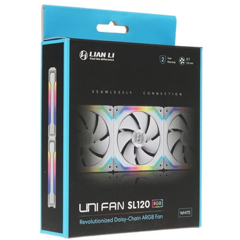  Вентилятор Lian Li UNI Fan SL120 White (G99.12UF1W.R0) /UF-SL120-1W/ 120x120x25мм (PWM, ARGB, 800-1900 об/мин, 31dBa) 