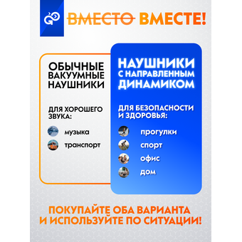  Беспроводные наушники GoGadget OpenAir, заушные, открытый динамик, 2 микрофона, 35+300 мАч, до 12 ч ЧЕРНЫЙ 