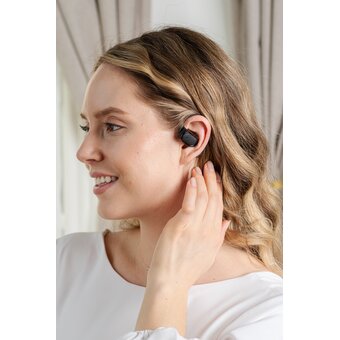  Беспроводные наушники GoGadget OpenAir, заушные, открытый динамик, 2 микрофона, 35+300 мАч, до 12 ч ЧЕРНЫЙ 