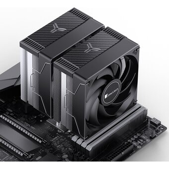  Кулер JONSBO CR-3000E LGA1700/1200/115X/AM5/AM4 (TDP 260W, PWM, 2 x 120mm Black Fan, 7 тепловых трубок, 4-pin) Retail 