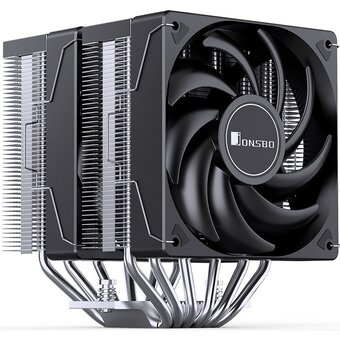  Кулер JONSBO CR-3000E LGA1700/1200/115X/AM5/AM4 (TDP 260W, PWM, 2 x 120mm Black Fan, 7 тепловых трубок, 4-pin) Retail 