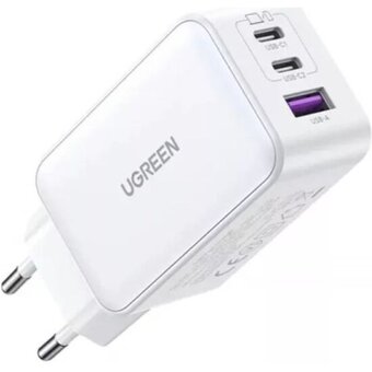  СЗУ UGREEN CD244 (15334) USB-A+2*USB-C 65W GaN Tech Fast Charger White 