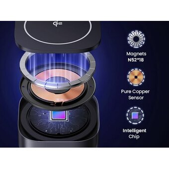  Беспроводное ЗУ UGREEN W702 (35316) 2-in-1 Magnetic Wireless Charger for iPhone + AirPods Space Gray 