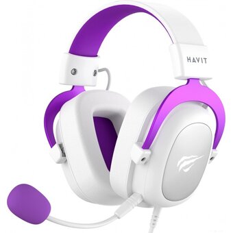  Наушники Havit H2002d белый/фиолетовый 