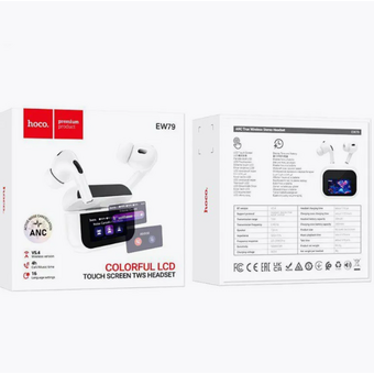  Наушники bluetooth HOCO EW79 Bright true wireless ANC touch screen BT headset белый 