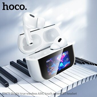  Наушники bluetooth HOCO EW79 Bright true wireless ANC touch screen BT headset белый 