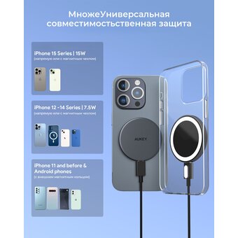  Беспроводное зарядное устройство Aukey LC-MC10 Magnetic Qi2 