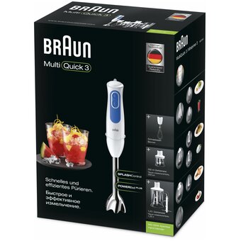  Блендер Braun MultiQuick 3 MQ3045WH Aperitive (0X22111191) белый/синий 