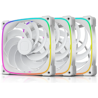  Комплект вентиляторов (3 шт.) Geometric Future Squama 2503RW-14 Reverse White (1F2503R314100) / 140mm, PWM, 2100 RPM, 71.80 CFM, 34.0 dBA, 5V ARGB 
