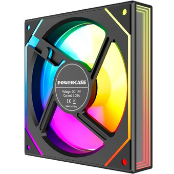  Вентилятор Powercase (M52-12 ARGB) Black 120x120x25мм (PWM, 4pin PWM (M+F)+ 3pin ARGB (M+F), 600-1800 об/мин) Bulk 