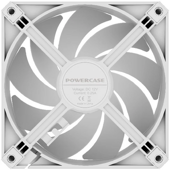  Вентилятор Powercase (M56-12W ARGB) White 120x120x25мм (PWM, 4pin PWM (M+F)+ 3pin ARGB (M+F), 700-1500 об/мин) Bulk 