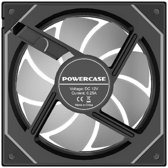  Вентилятор Powercase (M52-12 ARGB) Black 120x120x25мм (PWM, 4pin PWM (M+F)+ 3pin ARGB (M+F), 600-1800 об/мин) Bulk 