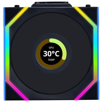  Вентилятор Lian Li UNI Fan SL Wireless LCD 120 (G99.12SLLCD1W1B.R0) / 12SLLCD1W1B Black / 120x124,5x28мм (1.6” LCD, PWM, ARGB, 1900 об/мин (Max.)) 