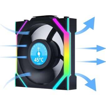  Вентилятор Lian Li UNI Fan SL Wireless LCD 120 (G99.12SLLCD1W1B.R0) / 12SLLCD1W1B Black / 120x124,5x28мм (1.6” LCD, PWM, ARGB, 1900 об/мин (Max.)) 
