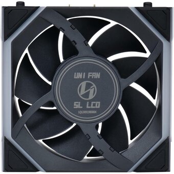  Вентилятор Lian Li UNI Fan SL Wireless LCD 120 (G99.12SLLCD1W1B.R0) / 12SLLCD1W1B Black / 120x124,5x28мм (1.6” LCD, PWM, ARGB, 1900 об/мин (Max.)) 