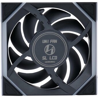  Вентилятор Lian Li UNI Fan SL Wireless LCD 120 Reverse Blade (G99.12RSLLCD1W1B.R0)/12RSLLCD1W1B Black/120x124,5x28мм(1.6” LCD, PWM, ARGB, 1900 об/мин) 