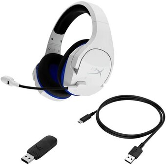  Наушники с микрофоном HyperX Stinger Core Wireless PS5 (CS002-WA) белый/голубой 4P5J1AA 