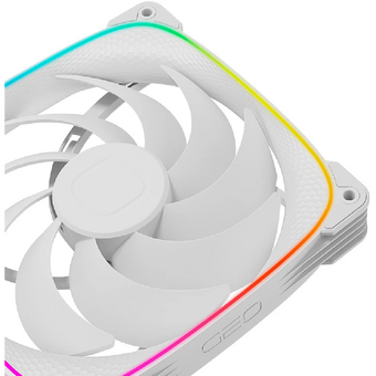  Вентилятор Geometric Future Squama 2503W-14 Single Pack (1F2503W114000) / 140mm, PWM, 2400 RPM, 91.15 CFM, 34.0 dBA, 5V ARGB, White 
