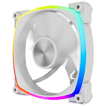  Вентилятор Powercase (M55-12W ARGB) White 120x120x25мм (PWM, 4pin PWM (M+F)+ 3pin ARGB (M+F), 600-1800 об/мин) Bulk 
