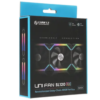  Вентилятор Lian Li UNI Fan SL120 Black (G99.12UF1B.R0) /UF-SL120-1B/ 120x120x25мм (PWM, ARGB, 800-1900 об/мин, 31dBa) 