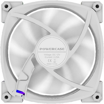  Вентилятор Powercase (M55-12W ARGB) White 120x120x25мм (PWM, 4pin PWM (M+F)+ 3pin ARGB (M+F), 600-1800 об/мин) Bulk 