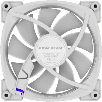  Вентилятор Powercase (M55-12W ARGB) White 120x120x25мм (PWM, 4pin PWM (M+F)+ 3pin ARGB (M+F), 600-1800 об/мин) Bulk 