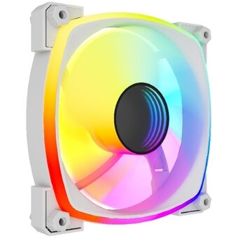  Вентилятор Powercase (M55MR-12W ARGB) White 120x120x25мм (PWM, 4pin PWM (M+F)+ 3pin ARGB (M+F), 600-1500 об/мин) Bulk 