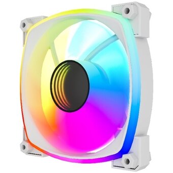  Вентилятор Powercase (M55MR-12W ARGB) White 120x120x25мм (PWM, 4pin PWM (M+F)+ 3pin ARGB (M+F), 600-1500 об/мин) Bulk 