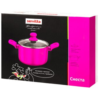  Кастрюля алюминиевая Servitta Siesta Sr0183 фуксия 