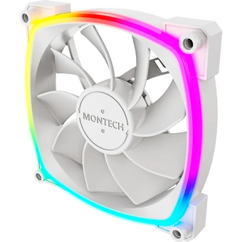  Вентилятор Montech RX120 PWM, Reverse White (RX120W) / 120mm, 4pin PWM, 3pin ARGB, 800-1600RPM, 59.0CFM, 27.0dBA, Rifle bearing 