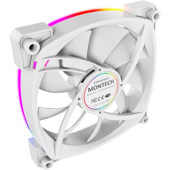  Вентилятор Montech RX120 PWM, Reverse White (RX120W) / 120mm, 4pin PWM, 3pin ARGB, 800-1600RPM, 59.0CFM, 27.0dBA, Rifle bearing 