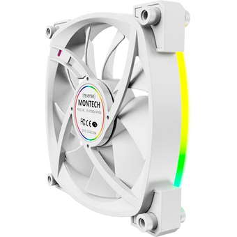  Вентилятор Montech RX120 PWM, Reverse White (RX120W) / 120mm, 4pin PWM, 3pin ARGB, 800-1600RPM, 59.0CFM, 27.0dBA, Rifle bearing 