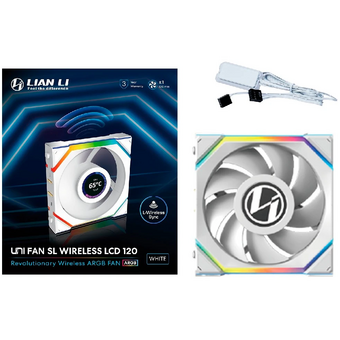  Вентилятор Lian Li UNI Fan SL Wireless LCD 120 (G99.12SLLCD1W1W.R0) / 12SLLCD1W1W White / 120x124,5x28мм (1.6” LCD, PWM, ARGB, 1900 об/мин (Max.)) 