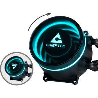  СВО Chieftec Iceberg 240 CLC-240-RGB LGA1700/1200/115X/AM5/AM4 (TDP 300W, ARGB Pump, PWM, Dual ARGB Fan 120mm) 