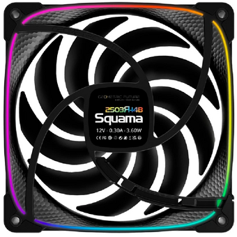  Комплект вентиляторов (3 шт.) Geometric Future Squama 2503RB-14 Reverse Black (1F2503R314000) / 140mm, PWM, 2100 RPM, 71.80 CFM, 34.0 dBA, 5V ARGB 