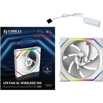  Вентилятор Lian Li UNI Fan SL Wireless 120 Reverse Blade (G99.12RSL1W1W.R0) / 12RSL1W1W White / 120x124,5x28мм (PWM, ARGB, 2000 об/мин (Max.), 31dBa) 