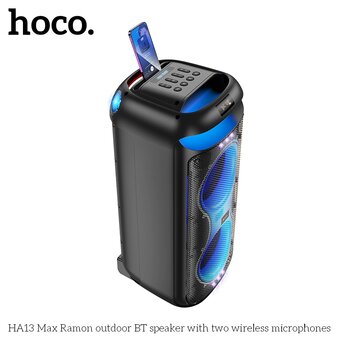  Портативная колонка HOCO HA13 Max Ramon outdoor BT speaker с двумя микрофонами черный 