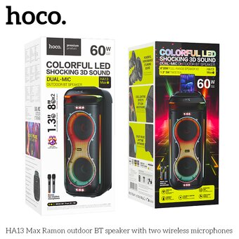  Портативная колонка HOCO HA13 Max Ramon outdoor BT speaker с двумя микрофонами черный 