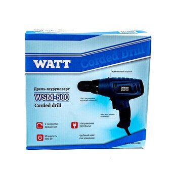  Дрель-шуруповерт Watt WSM-500 (250001000) 