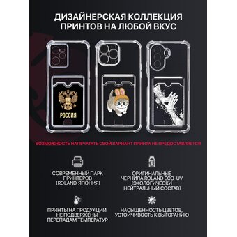  Чехол Card Holder для Samsung Galaxy A56 (5G) (A566) с рисунком, силиконовый с карманом, с картхолдером, с защитой камеры, прозрачный с принтом МАНДАРИНКА (Самсунг Галакси А56 А566 