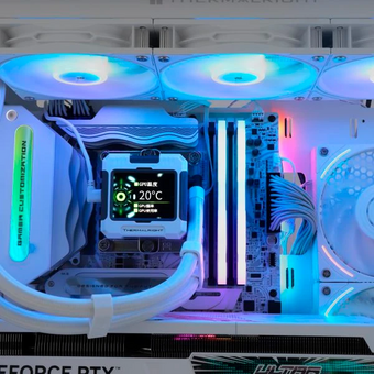  СВО Thermalright Frozen Warframe 360 White ARGB (F-WFRAME-360-WH-ARGB) Soc-AM5/AM4/1200/1700/1851 белый 4-pin 29.8dB Al LCD Ret 