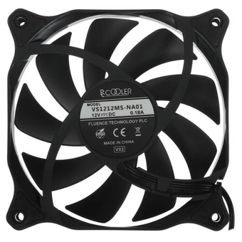  Кулер PcCooler DN 120 3in1 (120x120x25mm, 3-pin, 44.31CFM, 18dBA, 1200RPM, Black, 3pcs) 
