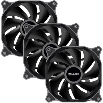  Кулер PcCooler DN 120 3in1 (120x120x25mm, 3-pin, 44.31CFM, 18dBA, 1200RPM, Black, 3pcs) 